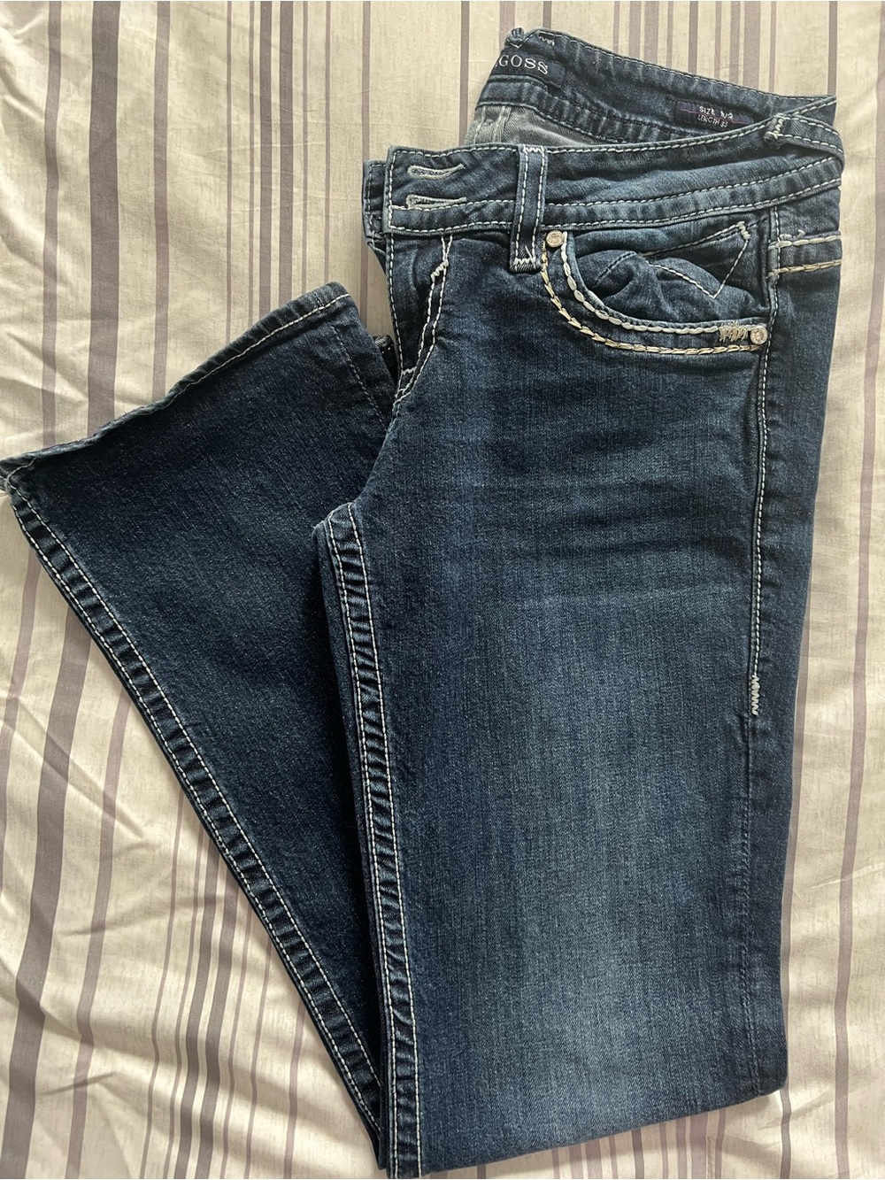 Vigoss Chelsea Boot Cut Jeans with Embroidered Pockets - Size 11/12